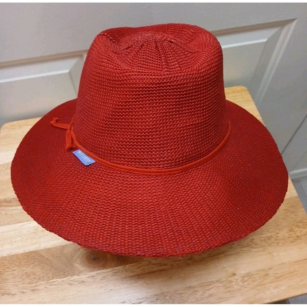 Wallaroo Hat Company Victoria Women's Fedora Red 2017 No Size Listed Spot Clean - Picture 1 of 6